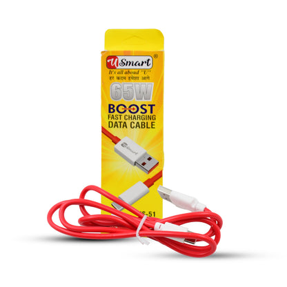 Typec Data Cable Fast Charging Data Cable (1000 Mm  65W  1 Pc)