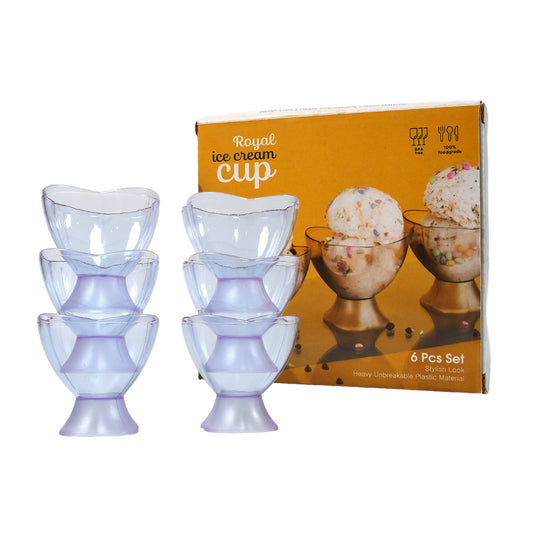 New Modern Style Dessert  Ice Cream Bowl Plastic 6Pcs For Home  Office  Party Use